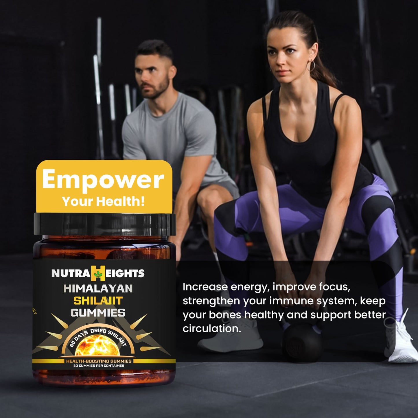 Organic Shilajit Gummies Sugar-Free Energy & Testosterone Support 30 Count